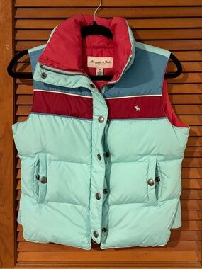 Abercrombie Colorblock Puffer Vest Y2K